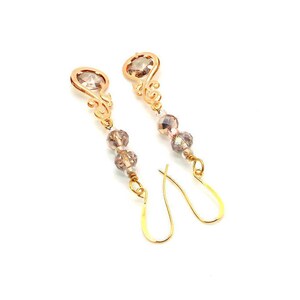 Pink Earrings - Pink Blush Swirl Drop Crystal Earrings, Pink Earrings, Pink Crystal Drop Earrings