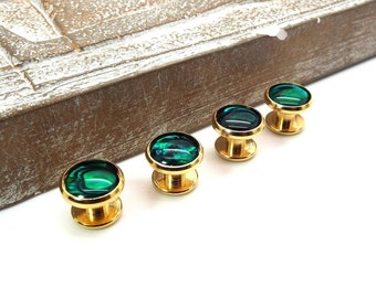 Emerald Green Paua Shell Tuxedo Shirt Studs – Green Paua Shell Tuxedo Shirt Studs – Green Tuxedo Shirt Studs