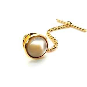 Pearl Tie Tac - Crème de la Crème - Natural Mother of Pearl Tie Tac