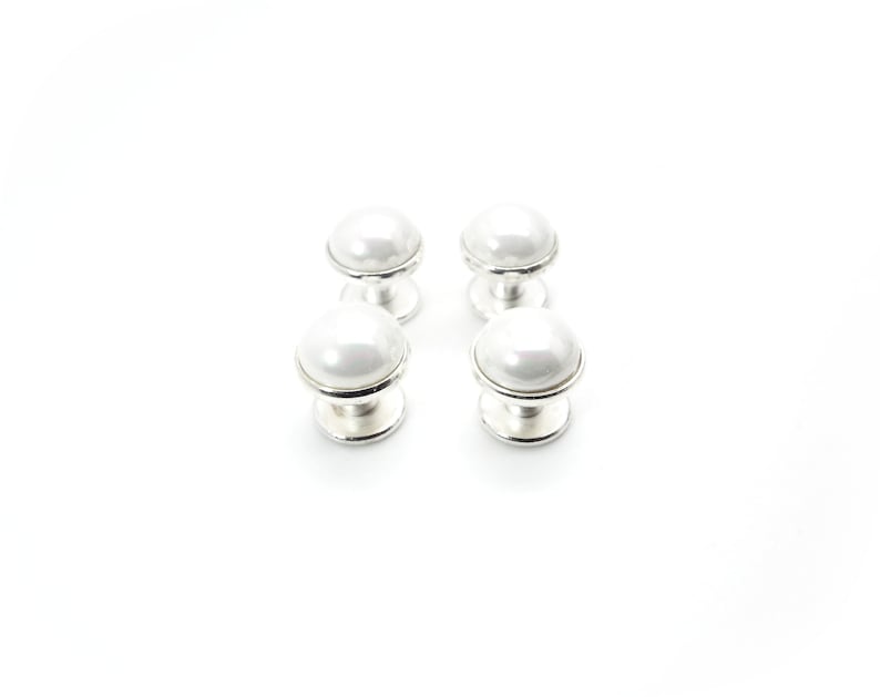 Pristine White Pearl Tuxedo Shirt Studs White Tuxedo Shirt Etsy