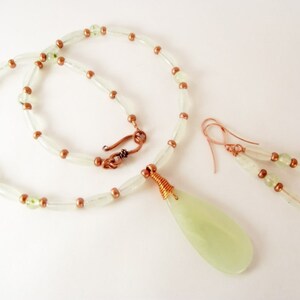 Green Necklace Set - New Jade Earring and Necklace Set