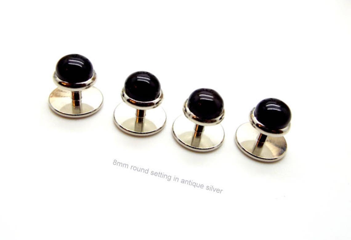 Black Tuxedo Shirt Studs Black Onyx Tuxedo Stud Set Onyx Etsy