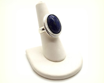 Mystic Blue Ring Featuring Lapis Lazuli - Blue Oval Ring - Lapis Lazuli Ring