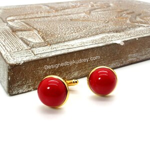 Red Pearl Cufflinks Red South Sea Shell Pearl Cufflinks Red Cufflinks image 8