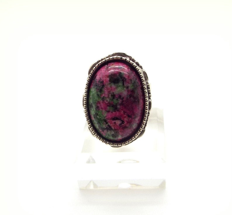 Ruby Zoisite Ring \u2013 Green and Pink Ruby Zoisite Ring \u2013 Green and Pink Ring \u2013 Womens Adjustable Ring