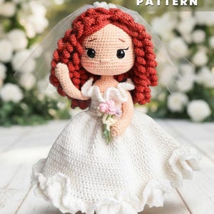 Häkelanleitung Brautpuppe - Amigurumi als Hochzeitsgeschenk, Häkelanleitung, 25 cm | Schritt-für-Schritt mit 100+ (PDF Tutorial)