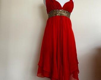 Fornarina Cherry Girl Dress 2000s 90s Sade Style Draped Ruby Red Dress -  Etsy