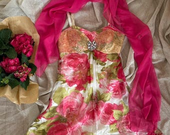 Vestido vintage de seda con cuentas: vestido de fiesta Allure para quinceañeras