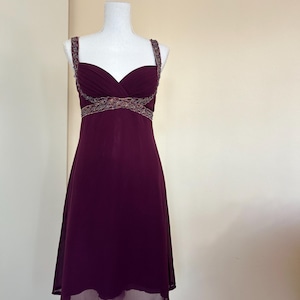 dave and johnny burgundy dress Dave Johnny Two Piece Burgundy High Low Gold Gown Prom Embroidered Gala SZ  1/2