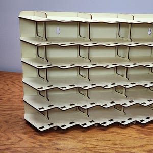 Diecast car display shelf, glue less assembly! holds 48 1:64 scale cars, can stand on it&#39;s own or be wall mounted, 17x12x 4in