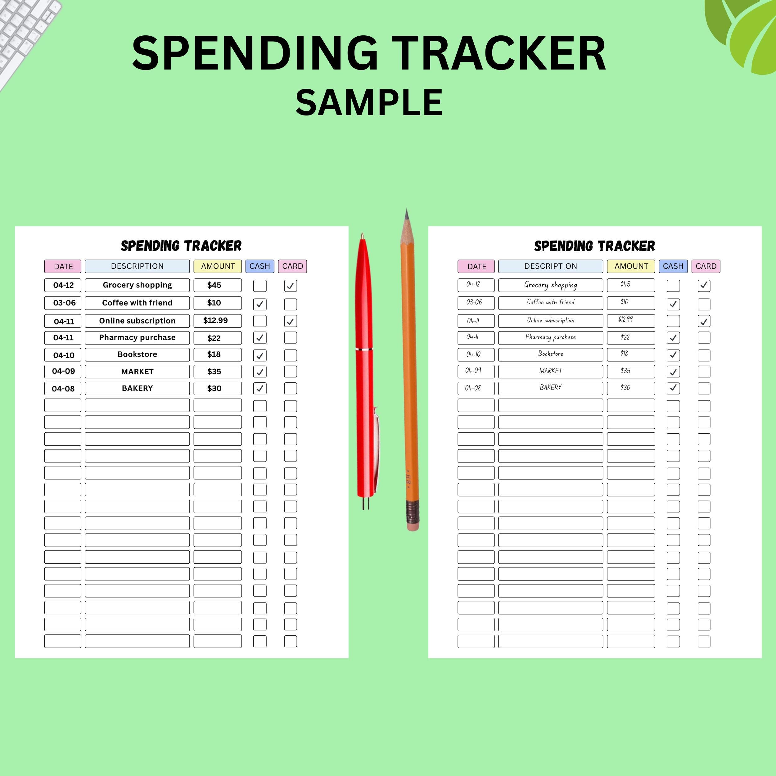 Editable Spending Tracker Printable: Budget Planner (A4, A5, Letter ...