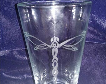 Celtic DragonFly Glass