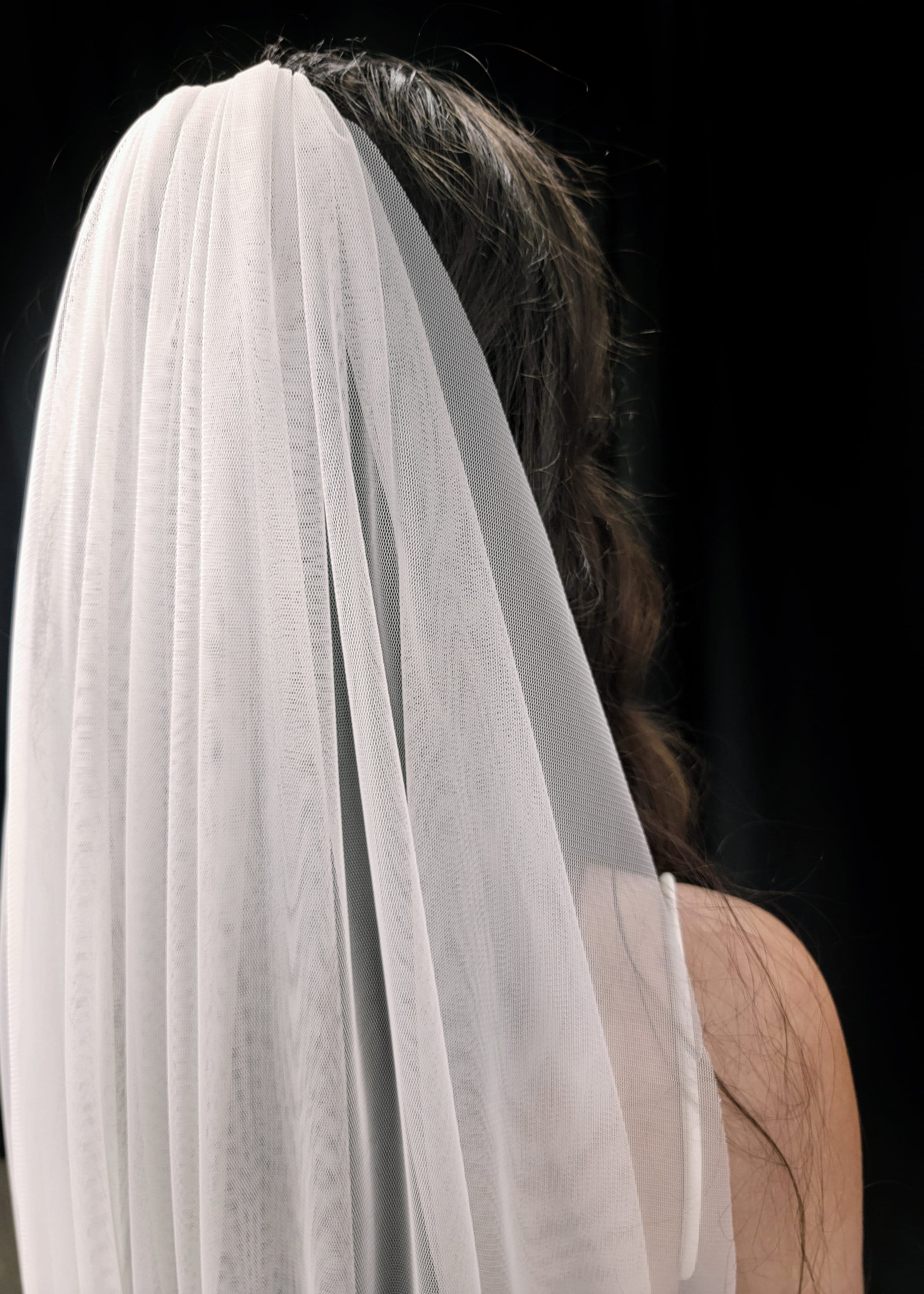 Classic Veil (English Netting, Light Ivory, 75” long/58” wide) Extra Wide English Net Wedding Veil — Artemis Bridal Wedding  main image 3