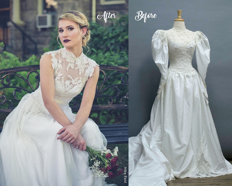 Heirloom 1980 S Vintage Wedding Gown Redesigned Etsy