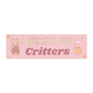 i brake for... bumper magnet, cute bumper magnet, coquette bumper magnet, car magnet, animal bumper magnet, cat bumper magnet, y2k