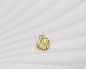 14K Solid Gold Koi Fish Piercing, Cartilage Stud