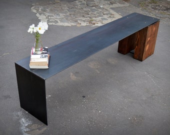 Floating Steel Waterfall Bench