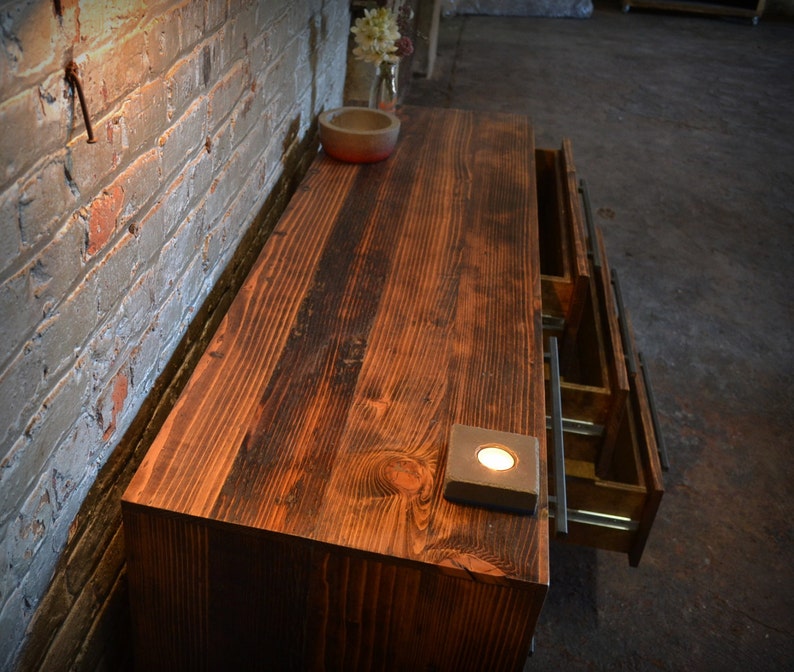 Reclaimed Wood Dual Column Dresser image 4