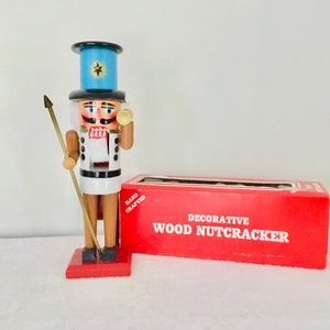 Vintage Nutcracker Wooden Christmas Decoration 12” Soldier Holiday Decor w/ Box