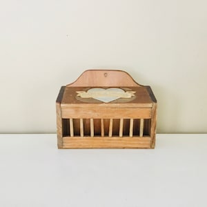 Vintage Handcrafted Rustic Wooden Fenced Decor Garlic Onion Storage Box Bin