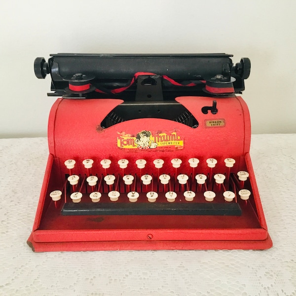 Vintage 1950s Tom Thumb Child's Metal Typewriter - Heavy