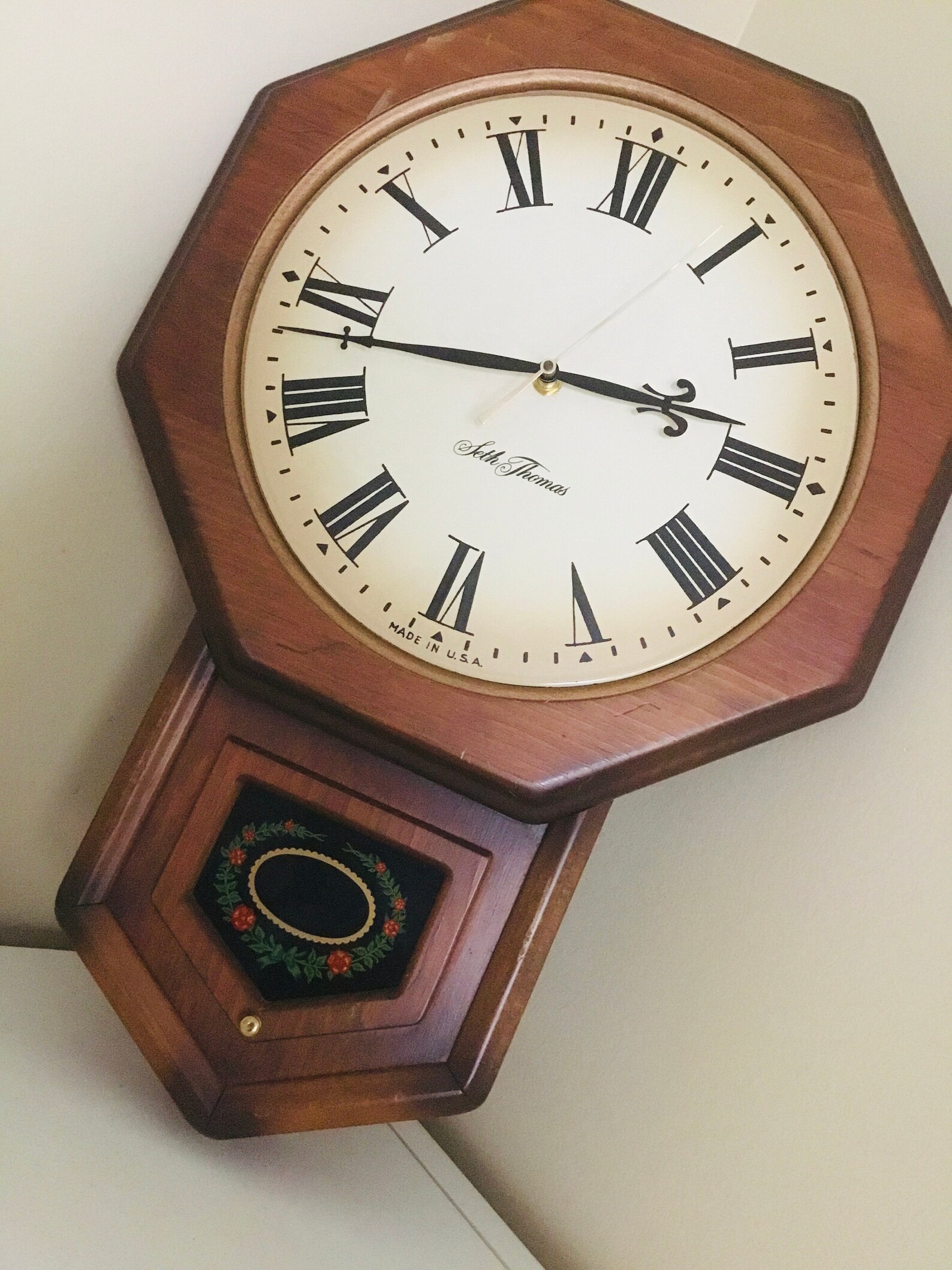 Vintage Seth Thomas Octagon Battery Operated Wall Clock Etsy