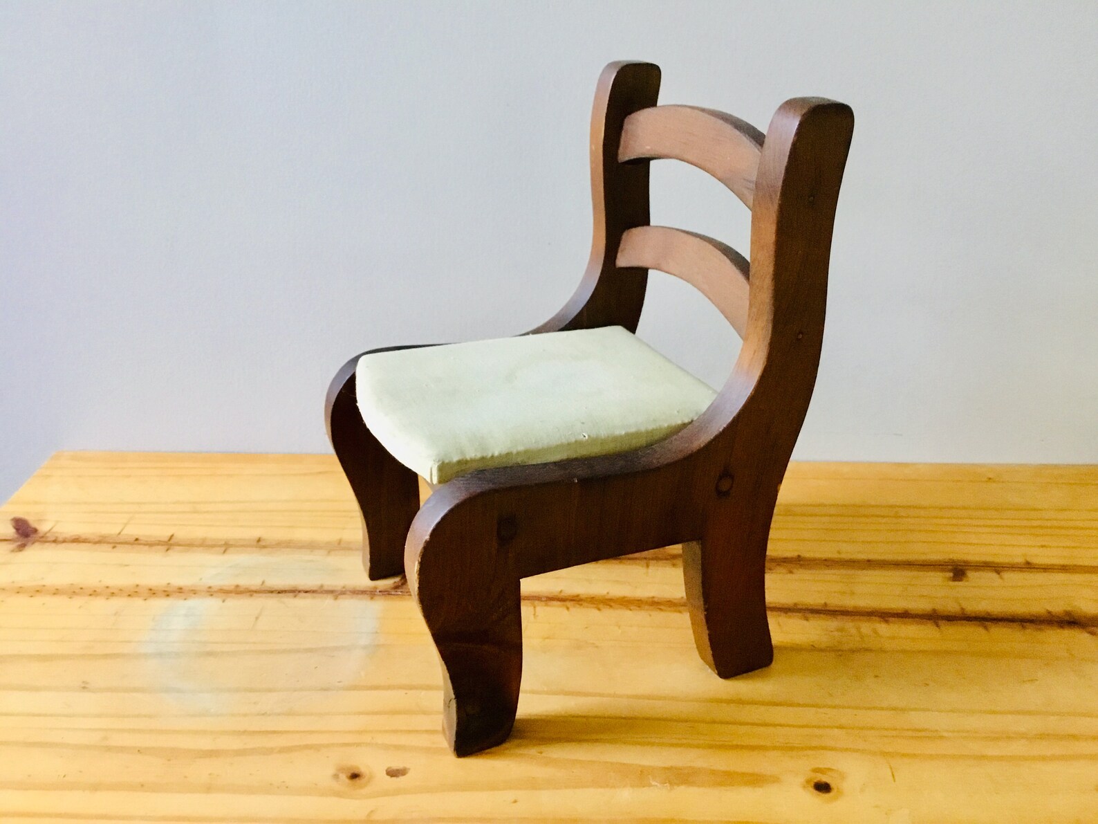 Vintage Hand Made Wood Doll Chair Etsy