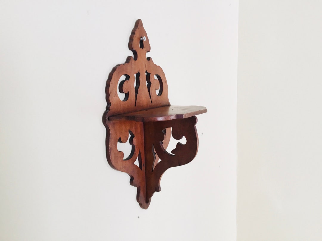 Rustic Scroll Rack Vintage Wooden Scrollwork Wall Shelf - Farmhouse - Rustic - Modern ...