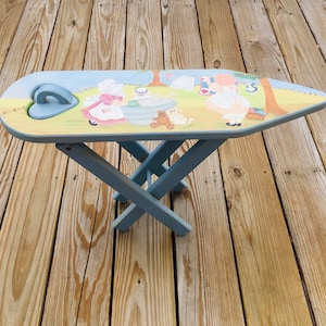 Cherry Wood Ironing Board and Olden Days Wooden Play Iron 