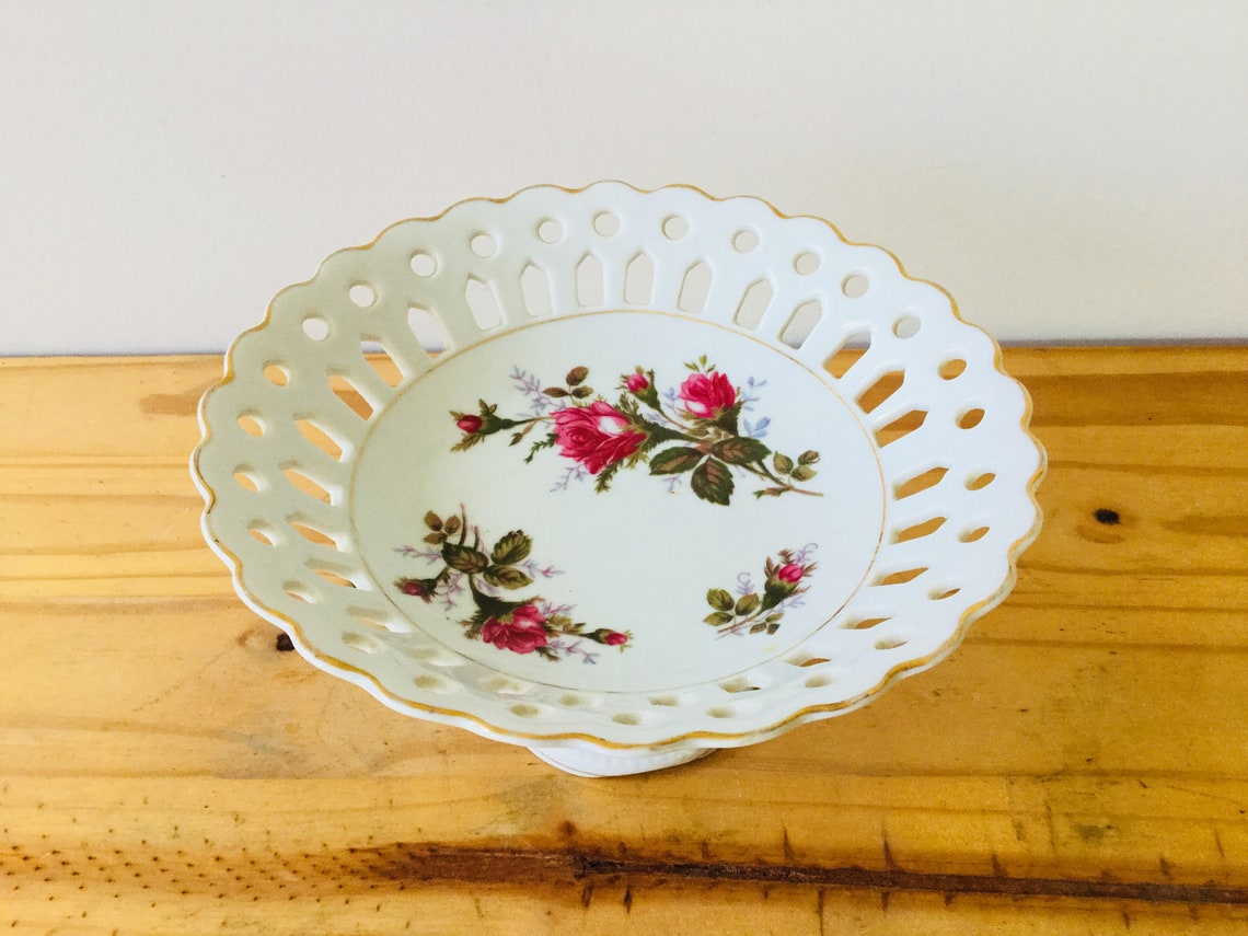Vintage Japanese Serving Tray Footed Ceramic 1960's Etsy