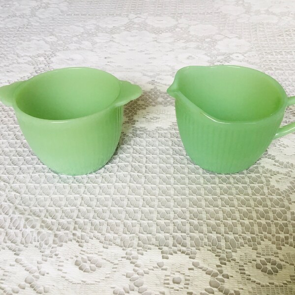 Jadeite Sugar and Creamer Etsy