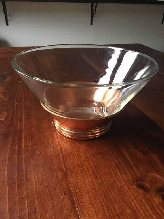 Vintage Large Glass Salad Bowl Serving Bowl Fruit Bowl Dining Bowl