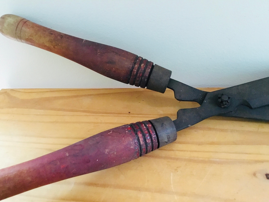 Vintage Antique Wood Tree Hedge Clippers Shears Trimmer Etsy
