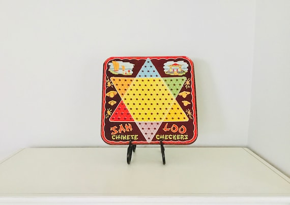 Vintage San Loo Chinese Checkers Game Board Northwestern No Marbles Etsy UK