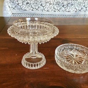 Set 2 Unmatched Princess House 24 % Lead Crystal candle holder & Compote Candy Dish