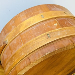 Vintage Wooden Ware bucket barrel container wood bowl Plant Bucket image 9