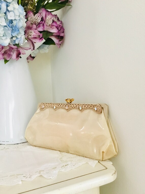 Vintage 1950s Ivory Plastic Covered Silver Frame … - image 10