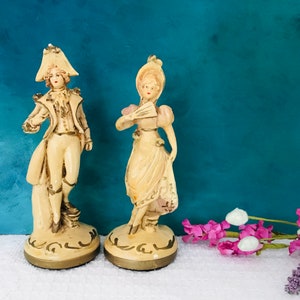 Vintage / Antique Porcelain Colonial Couple Man & Woman Figurines