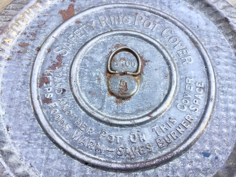 Vintage/ Antique Tin EKCO Safety Ring Pot Cover Lid Farmhouse Decor Etsy
