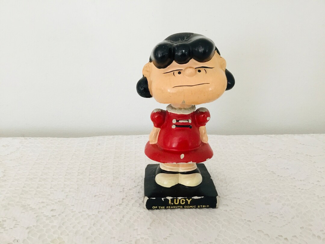 Vintage Peanuts Lucy Bobblehead Paper Mache Paper Clay Etsy