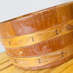 Vintage Wooden Ware bucket barrel container wood bowl Plant Bucket image 6