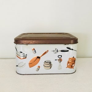 Vintage WEIBRO Large Hinged Vented Bread Box Tin Container