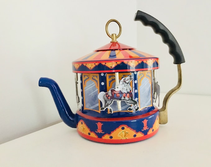 Vintage Kamenstein MKI World of Motion Carousel Horses Steam Driven Tea Kettle Etsy