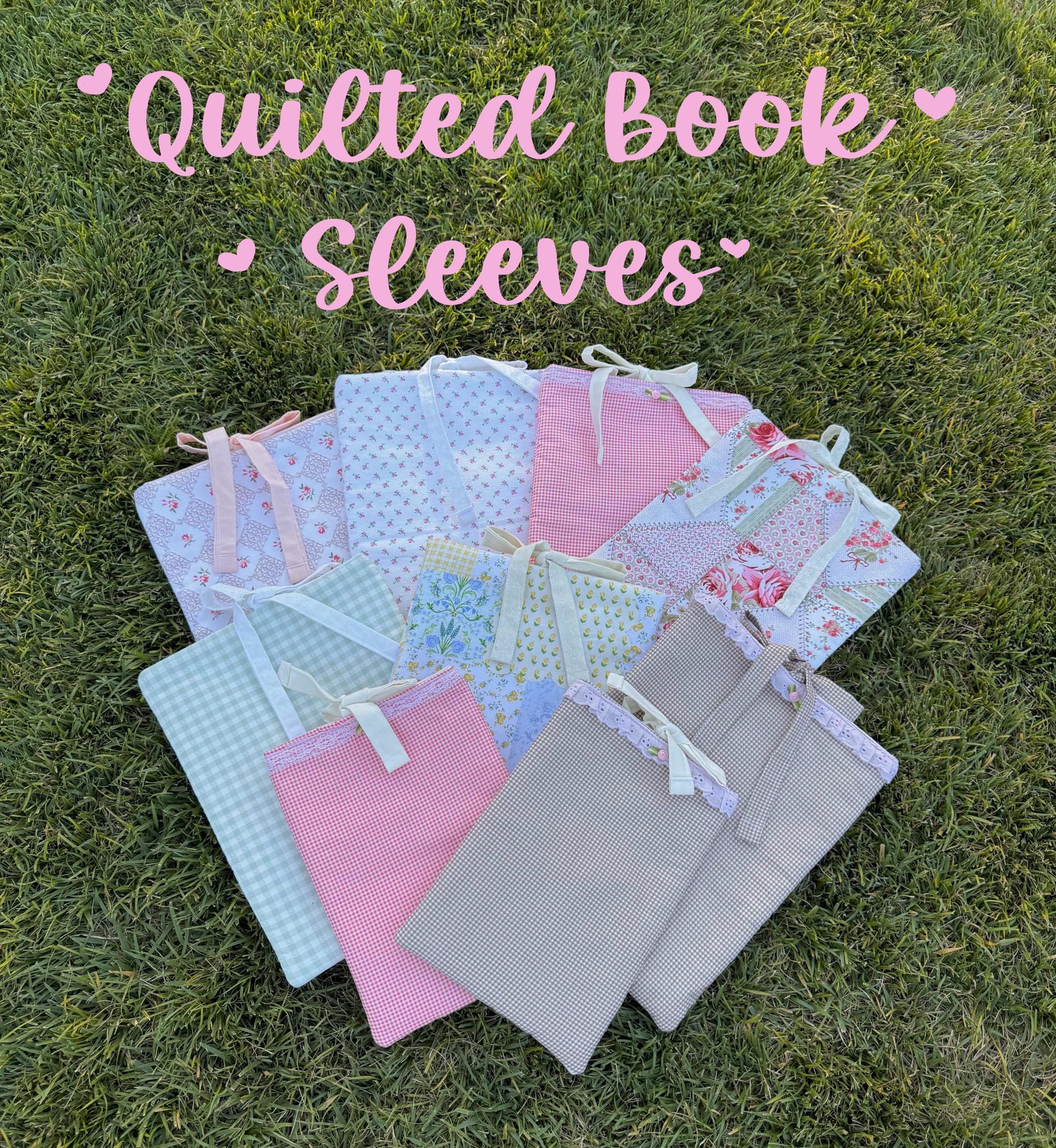 Quilted Floral Coquette Book Sleeve | Pink Bow Kindle Cover | Patchwork Bible Cover | Bookish Gift for Her | Coquette Padded Book Cover