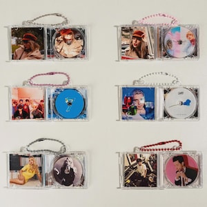 Personalized Mini Album CD Keychain, Father’s Day Keychain Gifts, Play Your Favorite Music Instantly, Personalized Gift for Dad