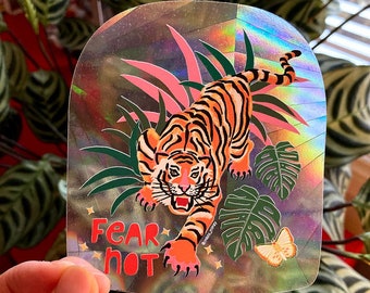 SUNCATCHER Fear Not Tiger | Catch the Rainbow, Rainbow Suncatcher, Suncatcher Sticker, Window Sticker, Rainbow Maker, Window Decals