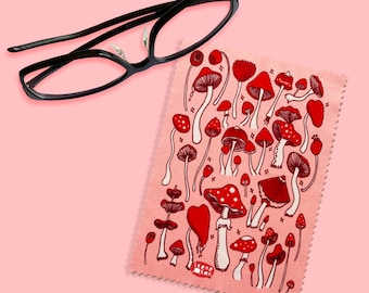 NEW Microfibre Cloth - Red Mushrooms | Glasses Cleaning Cloth | Screen Cleaning Cloth | Gift Ideas for Women