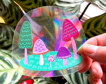SUNCATCHER Magic Mushrooms | Catch the Rainbow, Rainbow Suncatcher, Suncatcher Stickers, Window Sticker, Rainbow Maker, Window Decals