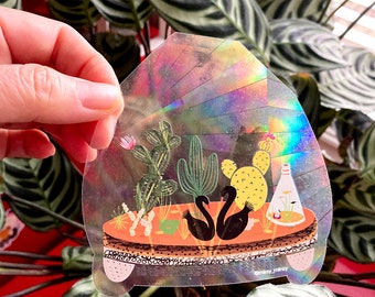 SUNCATCHER Terrarium | Catch the Rainbow, Rainbow Suncatcher, Suncatcher Sticker, Window Sticker, Rainbow Maker, Window Decals