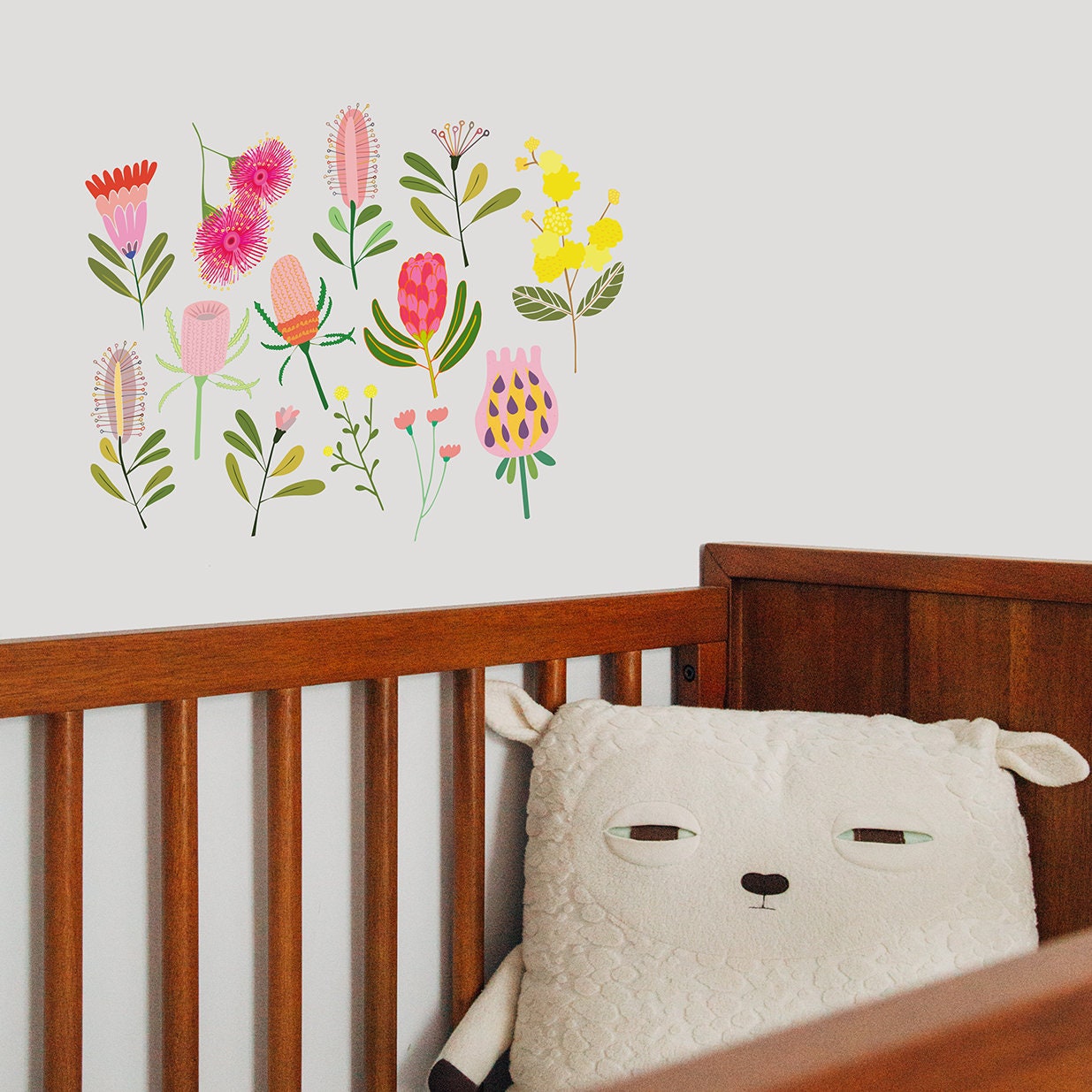 Reusable Fabric Wall Decals Australiana Flora Protea Etsy